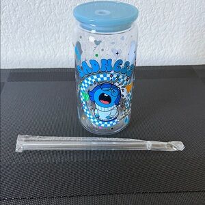 Sadness Themed kids plastic tumbler with Straw - Blue